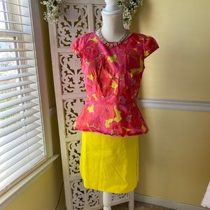 EUC Loft floral pattern peplum shirt Sz 8P